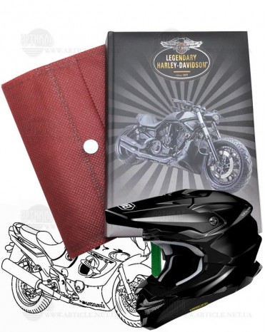 Блокнот со стикерами в твердой обложке «HARLEY DAVIDSON», в комплекте с чехлом
