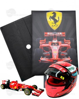 Блокнот со стикерами, в твердой обложке «FERRARI FORMULA 1», в комплекте с чехлом